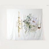 Groene Pompoen Herfst Bruiloft Bridal Shower Achte Wandkleed (Voorkant (horizontaal))