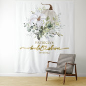 Groene Pompoen Herfst Bruiloft Bridal Shower Achte Wandkleed (In situ)