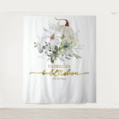 Groene Pompoen Herfst Bruiloft Bridal Shower Achte Wandkleed (Voorkant)