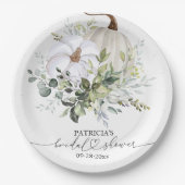 Groene Pompoen Herfst Bruiloft Feest Papieren Bordje (Voorkant)