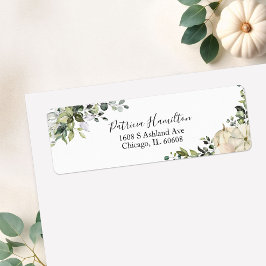 Groene Pompoen Herfst Bruiloft Label