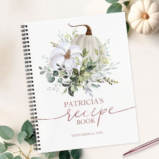 Groene Pompoen Herfst Bruiloft Receptenboek Notitieboek