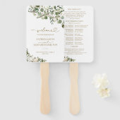 Groene Pompoen Herfst Bruiloftsceremonie Programma Handwaaier (Voorkant en achterkant)