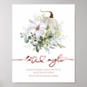 Groene Pompoen Herfst Date Night Pot Bord Poster (Voorkant)