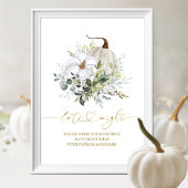 Groene Pompoen Herfst Datum Avond Pot Bord Poster