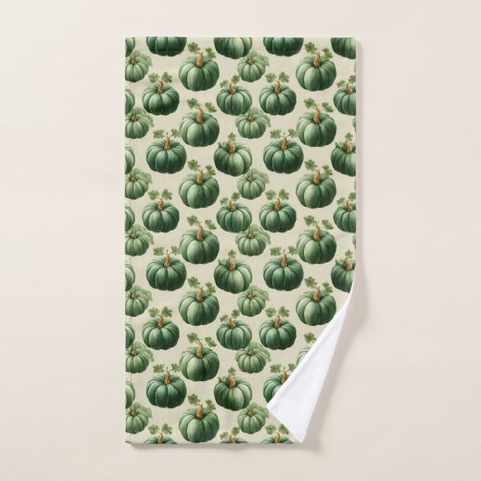 Groene Pompoen Herfst Home Design Sierkussen Bad Handdoek (Handdoek)