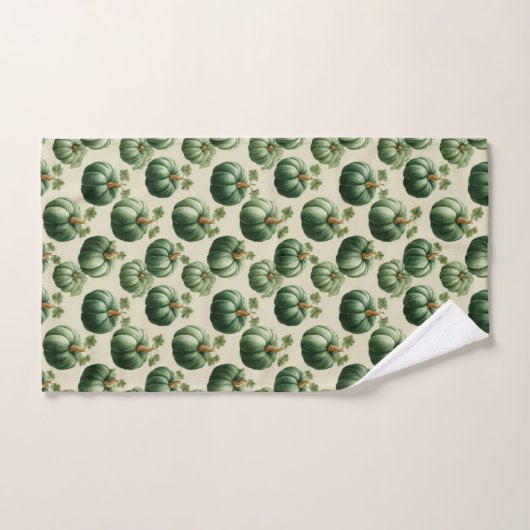 Groene Pompoen Herfst Home Design Sierkussen Bad Handdoek (Handdoek)