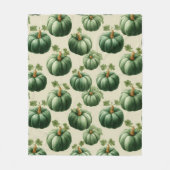 Groene Pompoen Herfst Home Design Sierkussen Fleece Deken (Voorkant)