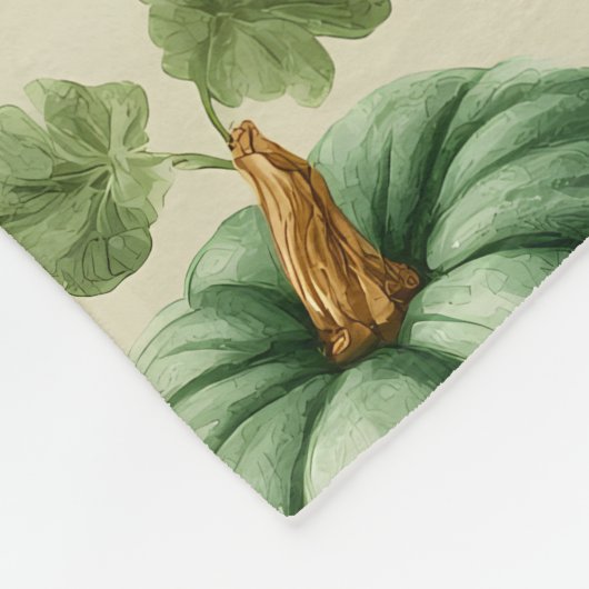 Groene Pompoen Herfst Home Design Sierkussen Fleece Deken (Hoek)