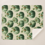Groene Pompoen Herfst Home Design Sierkussen Sherpa Deken (Voorkant (horizontaal))