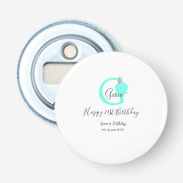 Groene pompoen herfst Verjaardag 21e grijs pastel Button Flesopener