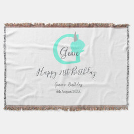 Groene pompoen herfst Verjaardag 21e grijs pastel Deken