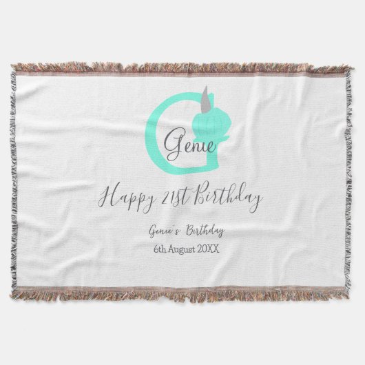 Groene pompoen herfst Verjaardag 21e grijs pastel Deken (Voorkant)