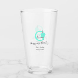 Groene pompoen herfst Verjaardag 21e grijs pastel Glas