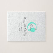 Groene pompoen herfst Verjaardag 21e grijs pastel Legpuzzel (Horizontaal)