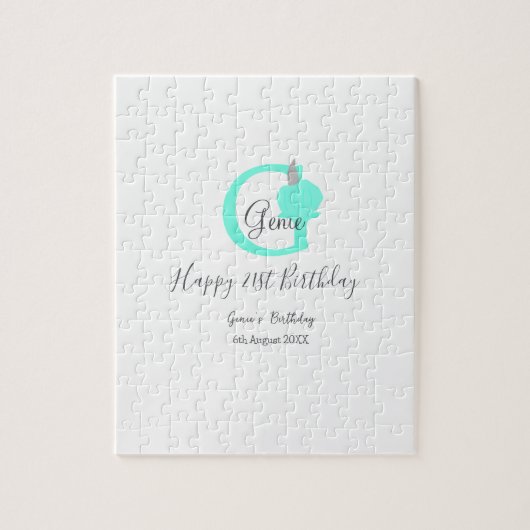 Groene pompoen herfst Verjaardag 21e grijs pastel Legpuzzel (Verticaal)