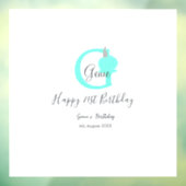 Groene pompoen herfst Verjaardag 21e grijs pastel Raamsticker (Vel 3)