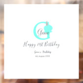 Groene pompoen herfst Verjaardag 21e grijs pastel Raamsticker (Vel 2)