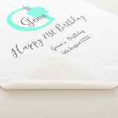 Groene pompoen herfst Verjaardag 21e grijs pastel Sherpa Deken (3/4)