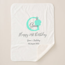 Groene pompoen herfst Verjaardag 21e grijs pastel Sherpa Deken