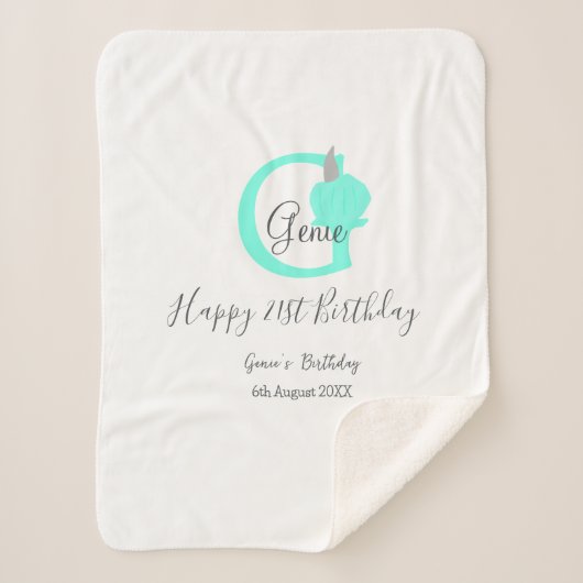 Groene pompoen herfst Verjaardag 21e grijs pastel Sherpa Deken (Voorkant)