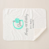 Groene pompoen herfst Verjaardag 21e grijs pastel Sherpa Deken (Voorkant (horizontaal))