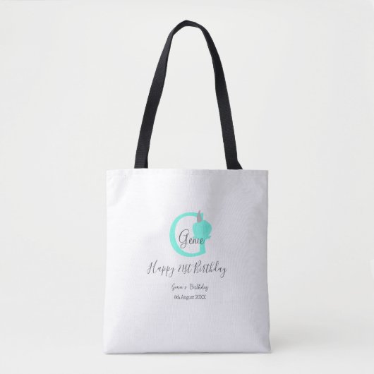Groene pompoen herfst Verjaardag 21e grijs pastel Tote Bag (Voorkant)