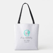 Groene pompoen herfst Verjaardag 21e grijs pastel Tote Bag (Achterkant)