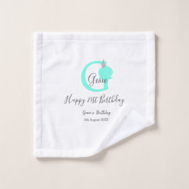 Groene pompoen herfst Verjaardag 21e grijs pastel Washandje