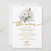 Groene Pompoen Herfst Vrijgezellenfeest Menu voor Kaart (Voorkant)