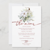 Groene Pompoen Herfst Vrijgezellenfeest Menu voor  Kaart (Voorkant)