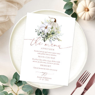 Groene Pompoen Herfst Vrijgezellenfeest Menu voor  Kaart