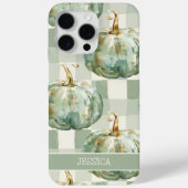 Groene Pompoen Herfst Waterverf Geruit Custom Case-Mate iPhone Case (Achterkant)