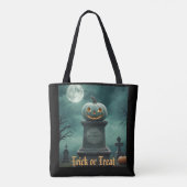 Groene Pompoen Trick or treat Halloween Bag Tote Bag (Achterkant)