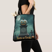 Groene Pompoen Trick or treat Halloween Bag Tote Bag (Dichtbij)