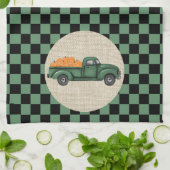 groene pompoen Truck Kitchen Towel Theedoek (Gevouwen)
