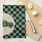 groene pompoen Truck Kitchen Towel Theedoek (Quarter Fold)