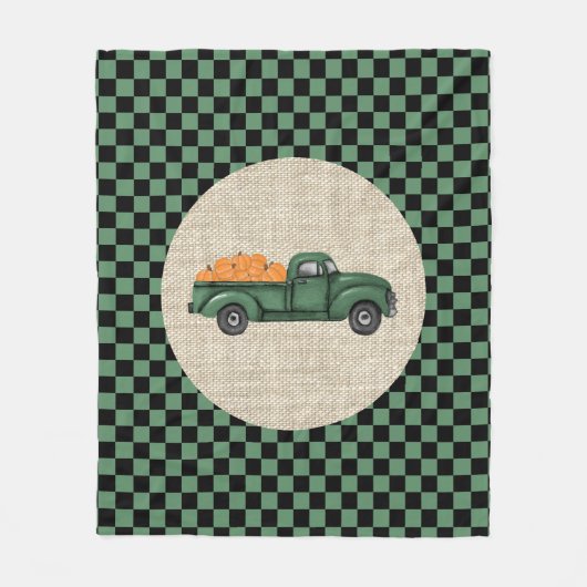 groene pompoen Truck Medium Fleece Blanket (Voorkant)