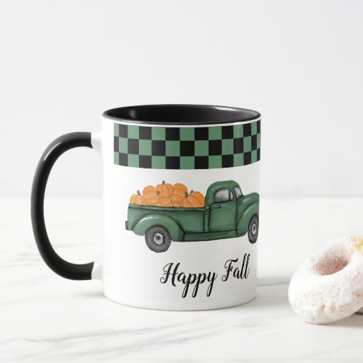  Groene Pompoen Truck Mok (Met donut)