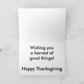 Groene Pompoen Truck Thanksgiving Kaart (Binnen)