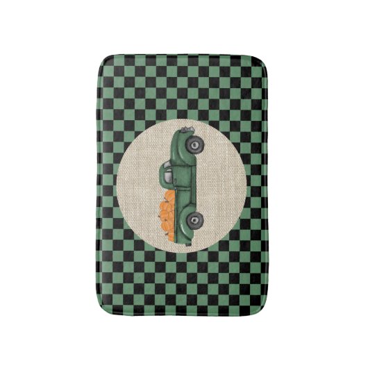  Groene Pompoen Vrachtwagen Badmat (Voorkant Verticaal)