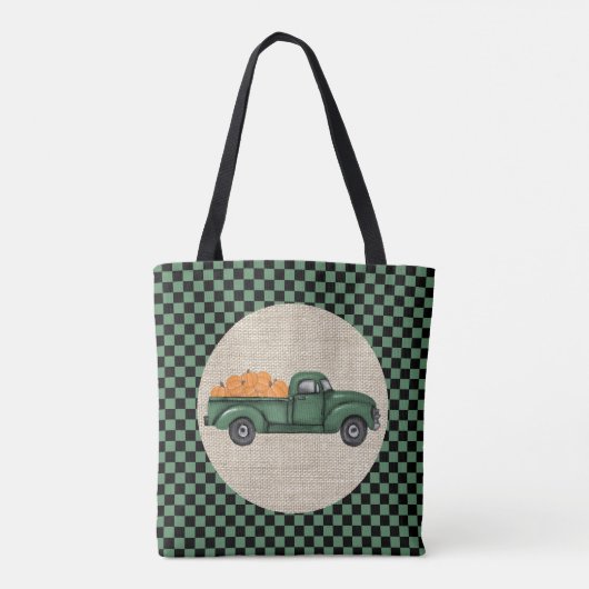  Groene Pompoen Vrachtwagen Canvas tas (Achterkant)