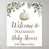 Groene Pompoen Welkomstbord, Baby Shower Bord Poster (Voorkant)