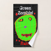 Groene Pompoen Zombie Halloween Badhanddoek Set Bad Handdoek (Handdoek)