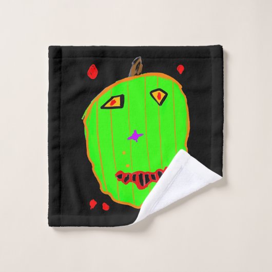 Groene Pompoen Zombie Halloween Badhanddoek Set Bad Handdoek (Wasdoekje)