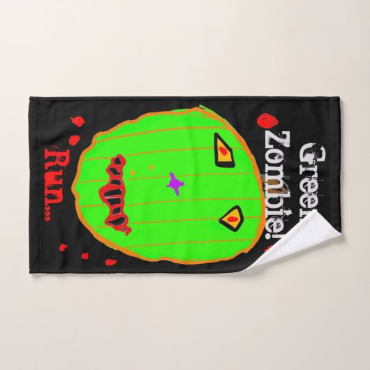 Groene Pompoen Zombie Halloween Badhanddoek Set Bad Handdoek (Handdoek)