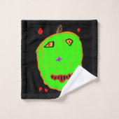 Groene Pompoen Zombie Halloween Badhanddoekenset Bad Handdoek (Wasdoekje)