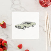 Groene Pontiac GTO Muscle Car Tekening Paper Party Servetten (Insitu)