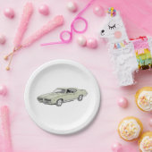 Groene Pontiac GTO rechter potlood Style Tekening Papieren Bordje (Feest)