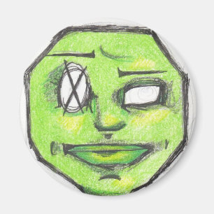 Groene POO HEAD magnet